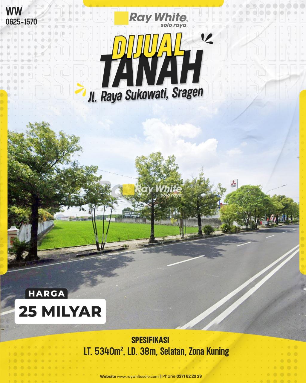 Tanah Strategis Zona Kuning di Jl. Raya Sukowati, Sine, Sragen