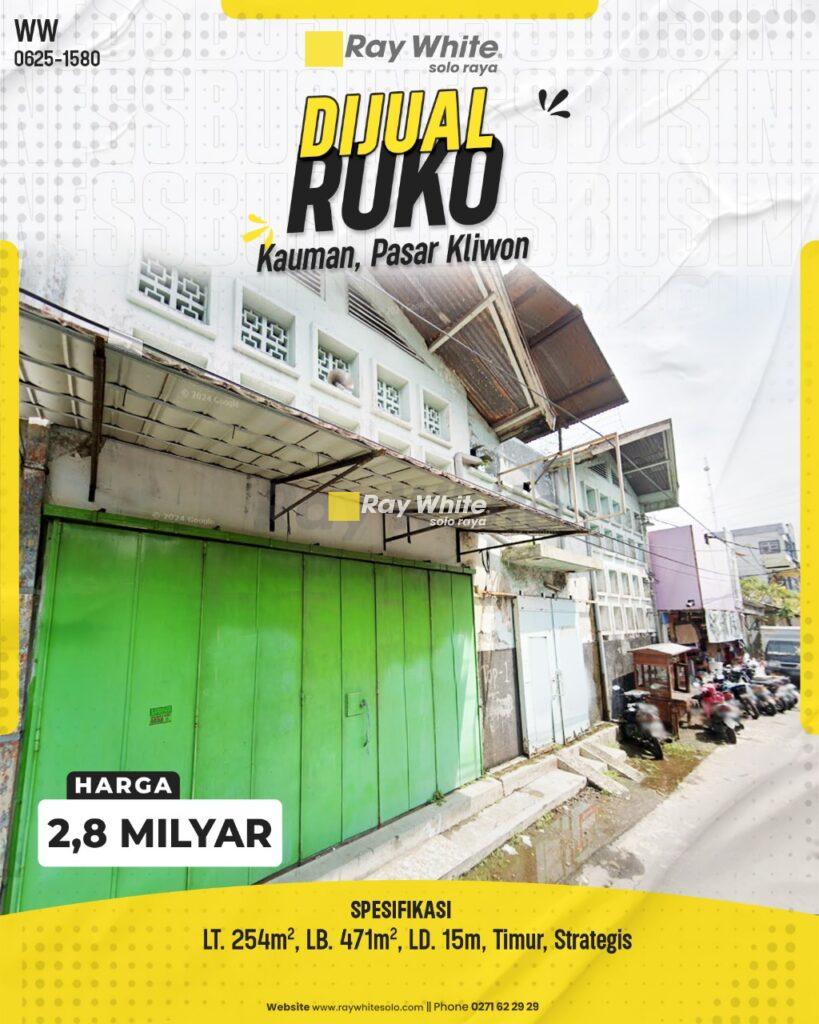 Ruko Strategis Di Jl. Kalimosodo, Kauman, Pasar Kliwon, Surakarta