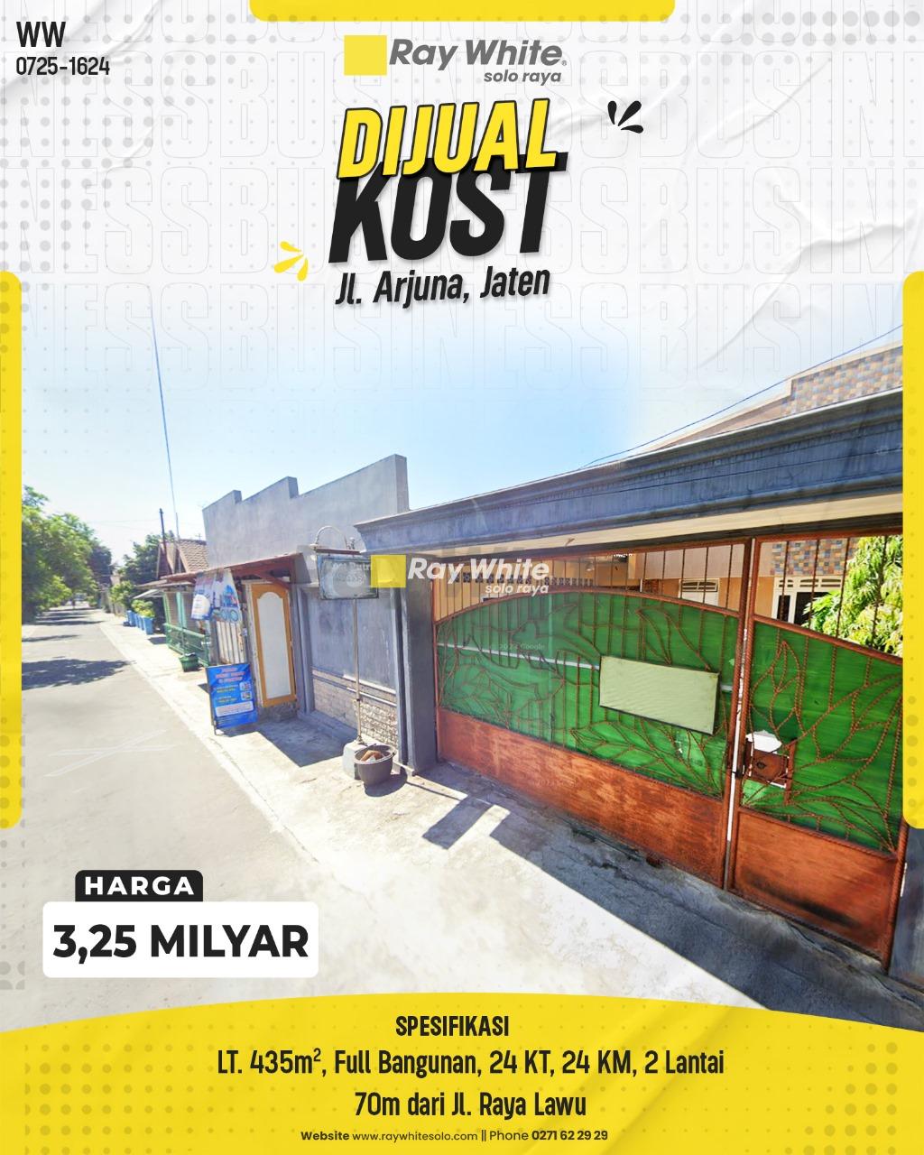 Kost Besar Potensial dengan Akses Dekat Jalan Raya Lawu di Jl. Arjuna, Jaten, Karanganyar