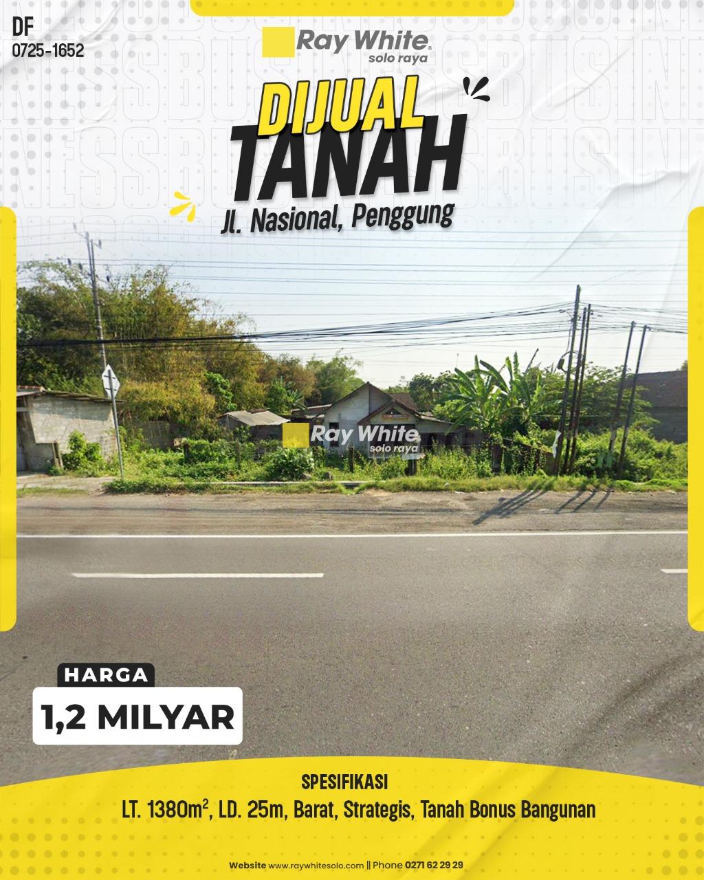 Dijual Tanah Luas & Strategis: Penggung, Boyolali – Bonus Bangunan!