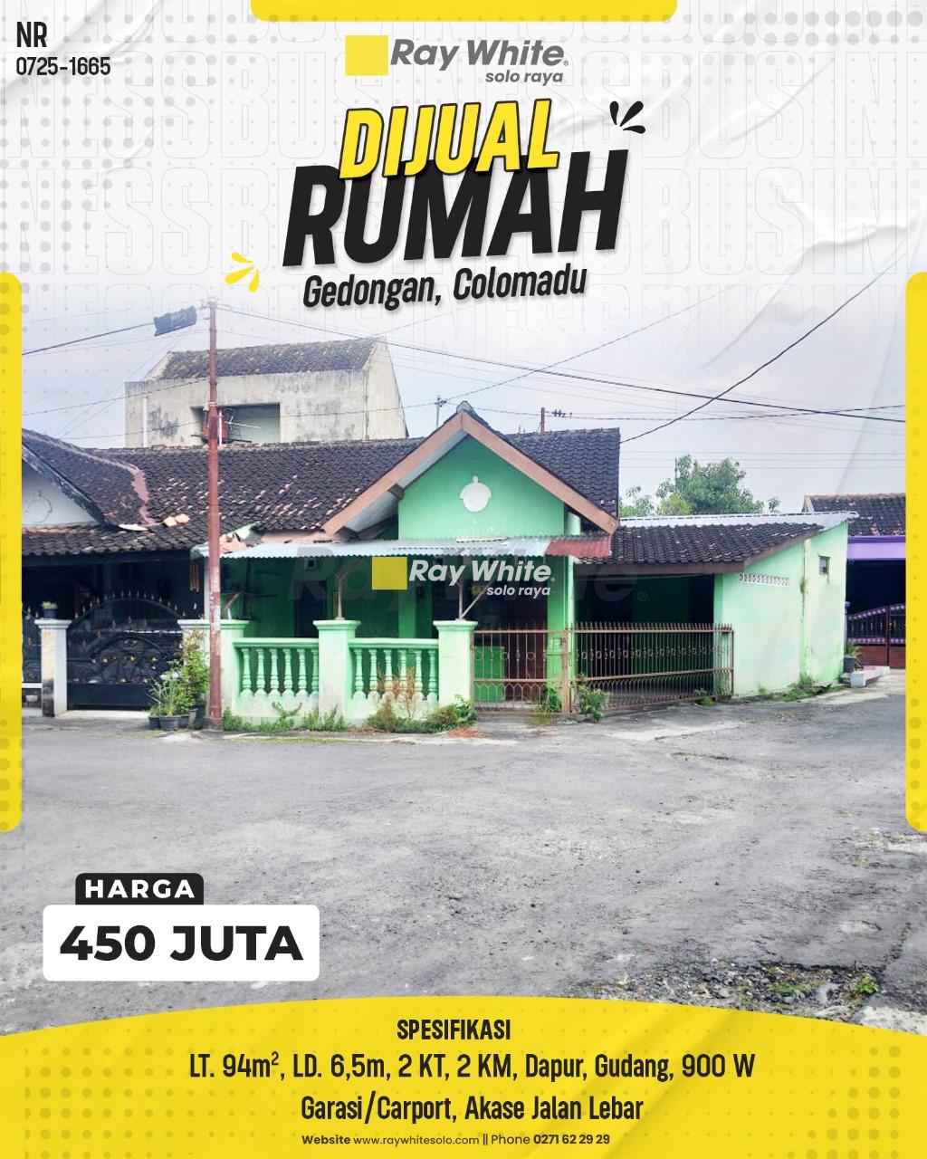 Rumah Minimalis Siap Huni di Perumahan Gedongan Colomadu, Karanganyar