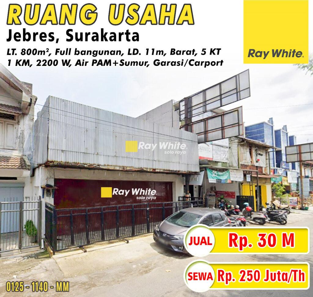 Dijual dan Disewakan Ruang Usaha dekat Pasar Gede Solo, Jebres