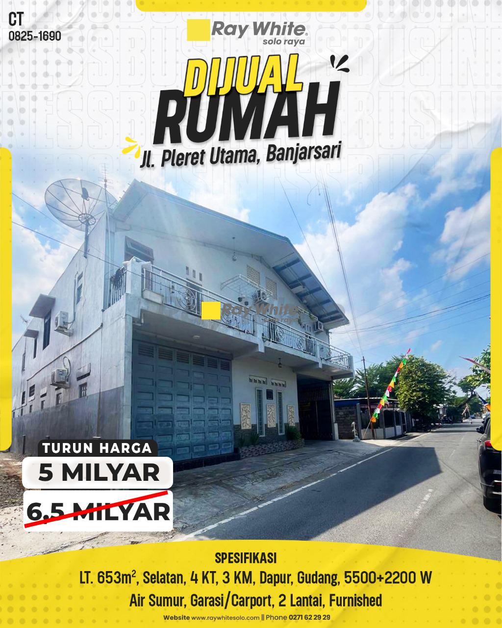 Rumah + Lap. Futsal Jalur Utama, Bisa untuk Gudang di Jl. Pletet Utama, Solo
