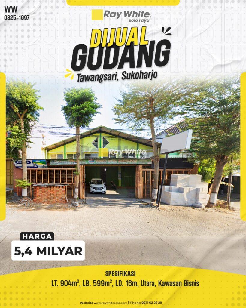 Gudang Dijual di Kawasan Bisnis Tawangsari, Sukoharjo