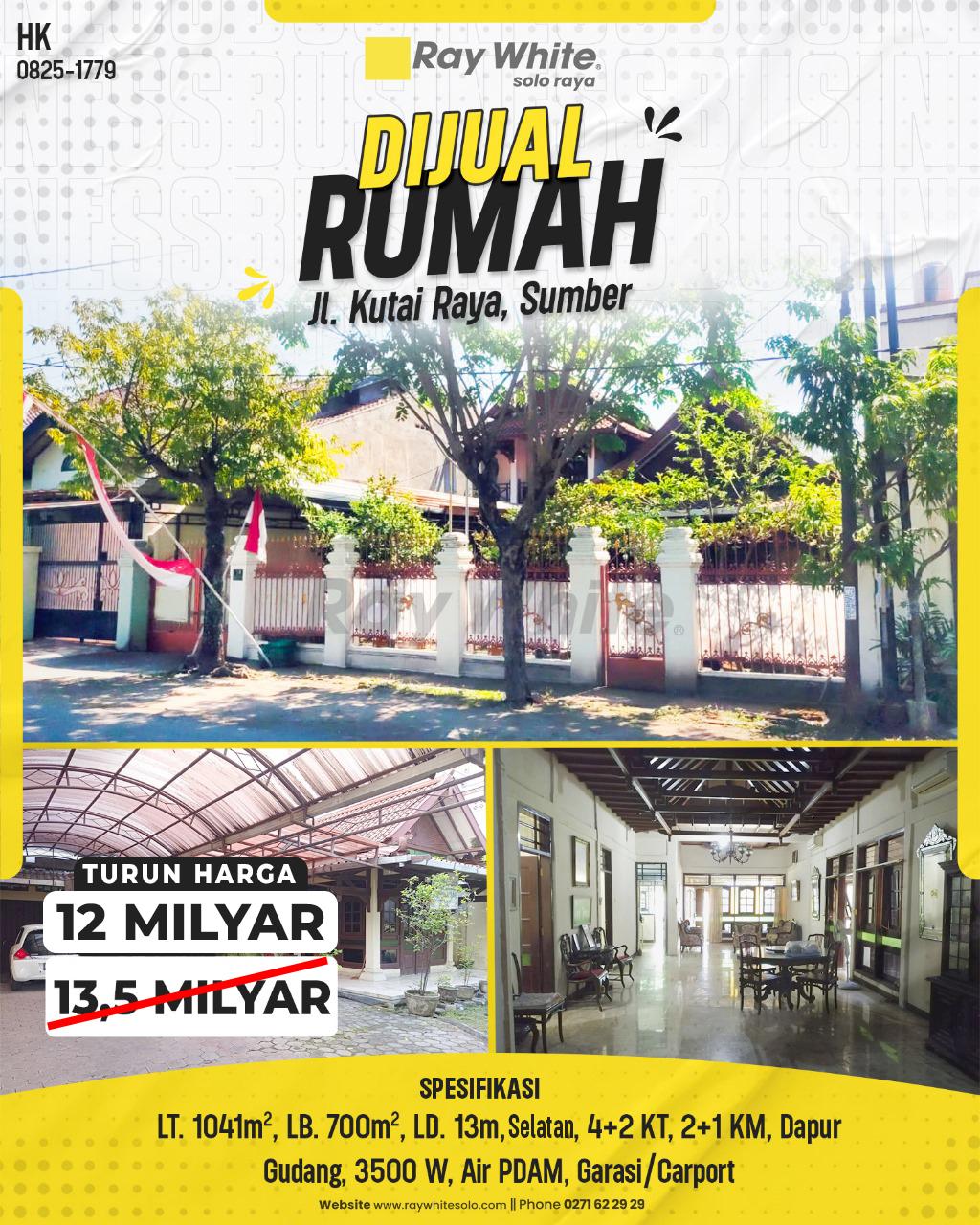 Rumah Klasik Luas 1041m² Akses Mudah di Sumber, Solo