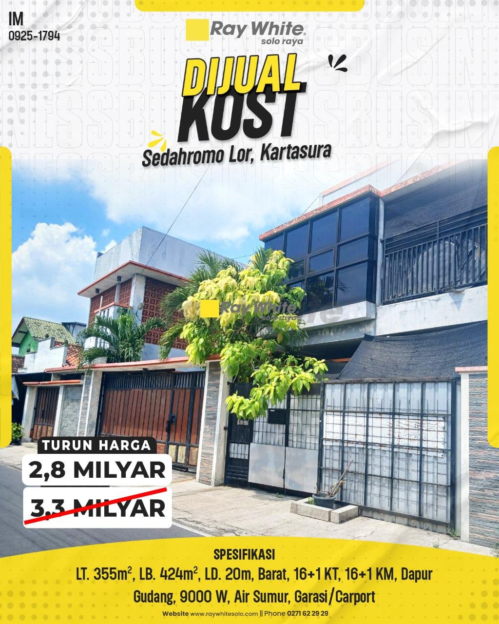 Investasi Kost Premium 16 Kamar (Full KM Dalam) Dekat UMS, Sedahromo Lor, Kartasura