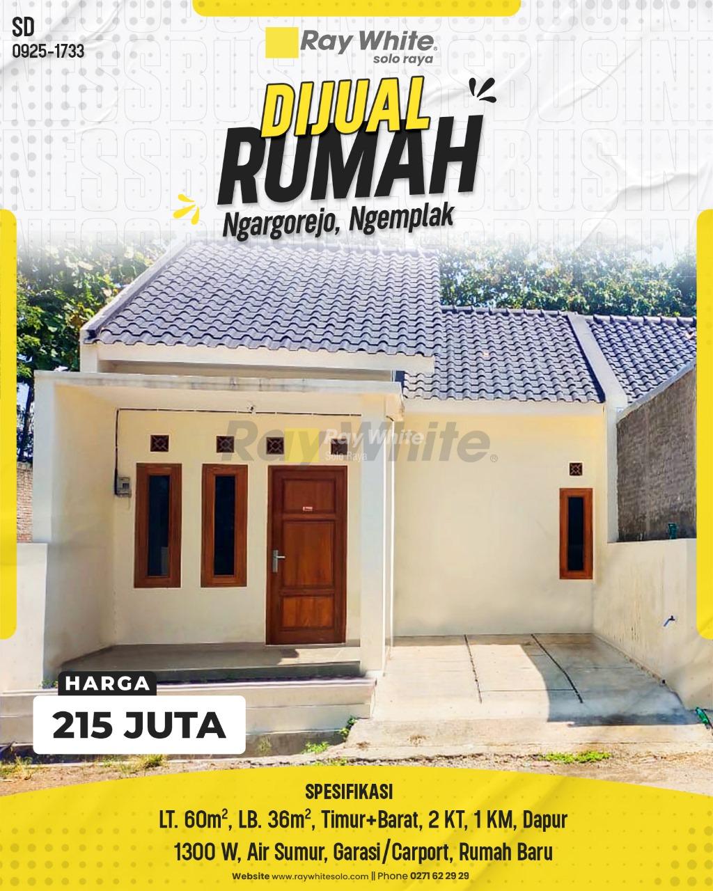 Rumah Baru di Ngargorejo, Ngemplak, Desain Minimalis Siap Huni