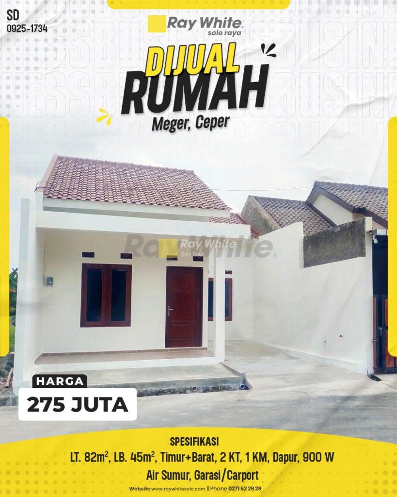 Rumah Baru Murah di Perumahan Meger, Ceper, Lokasi Strategis