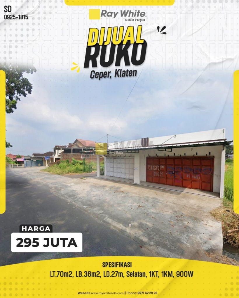 Ruko Paling Murah di Ceper Klaten, Cocok untuk Usaha Mandiri