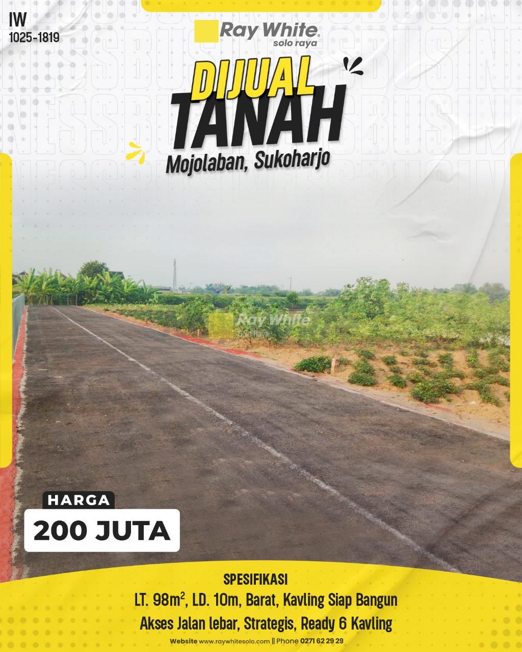 Kavling Siap Bangun Murah di Mojolaban, Ready 6 Kavling