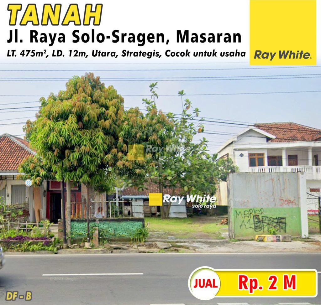 Tanah Dijual Jl. Raya Solo–Sragen, Masaran, Sragen