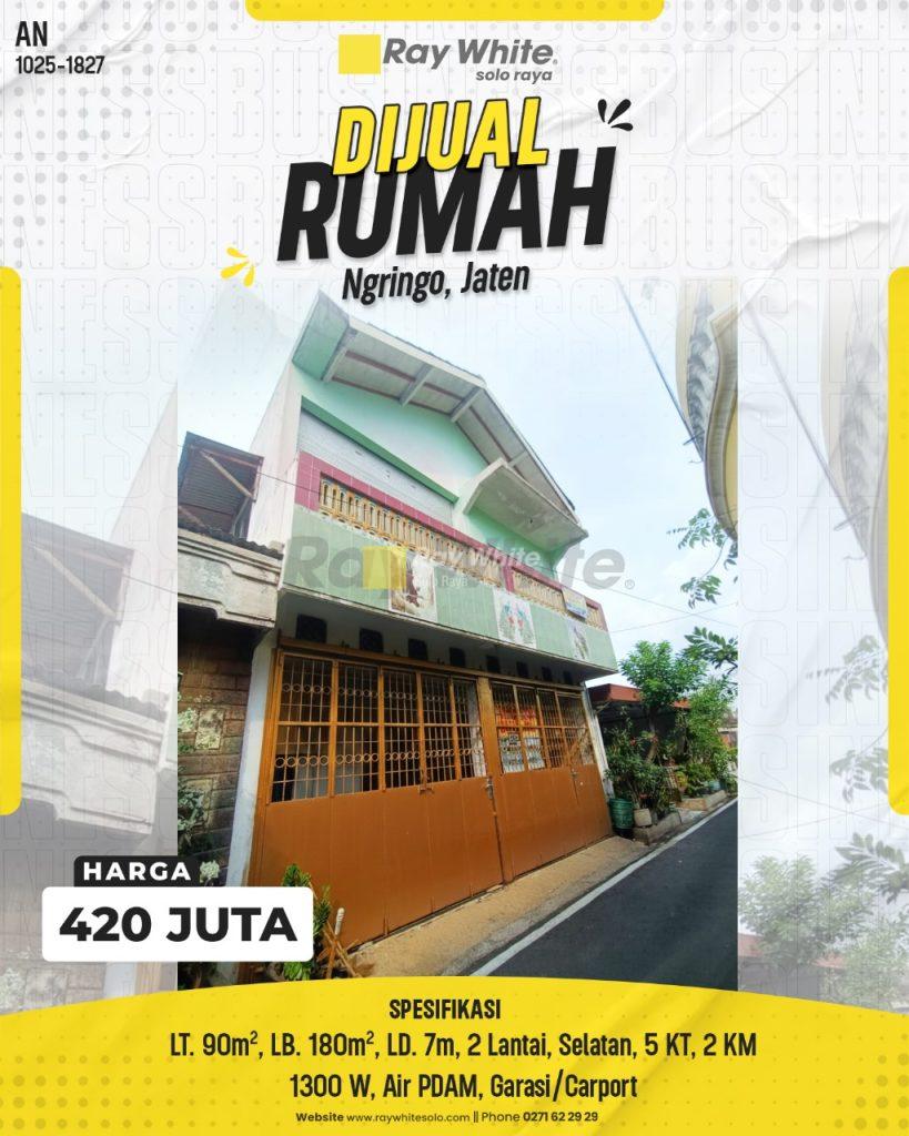 Rumah 2 Lantai Strategis di Ngringo, Jaten, Karanganyar