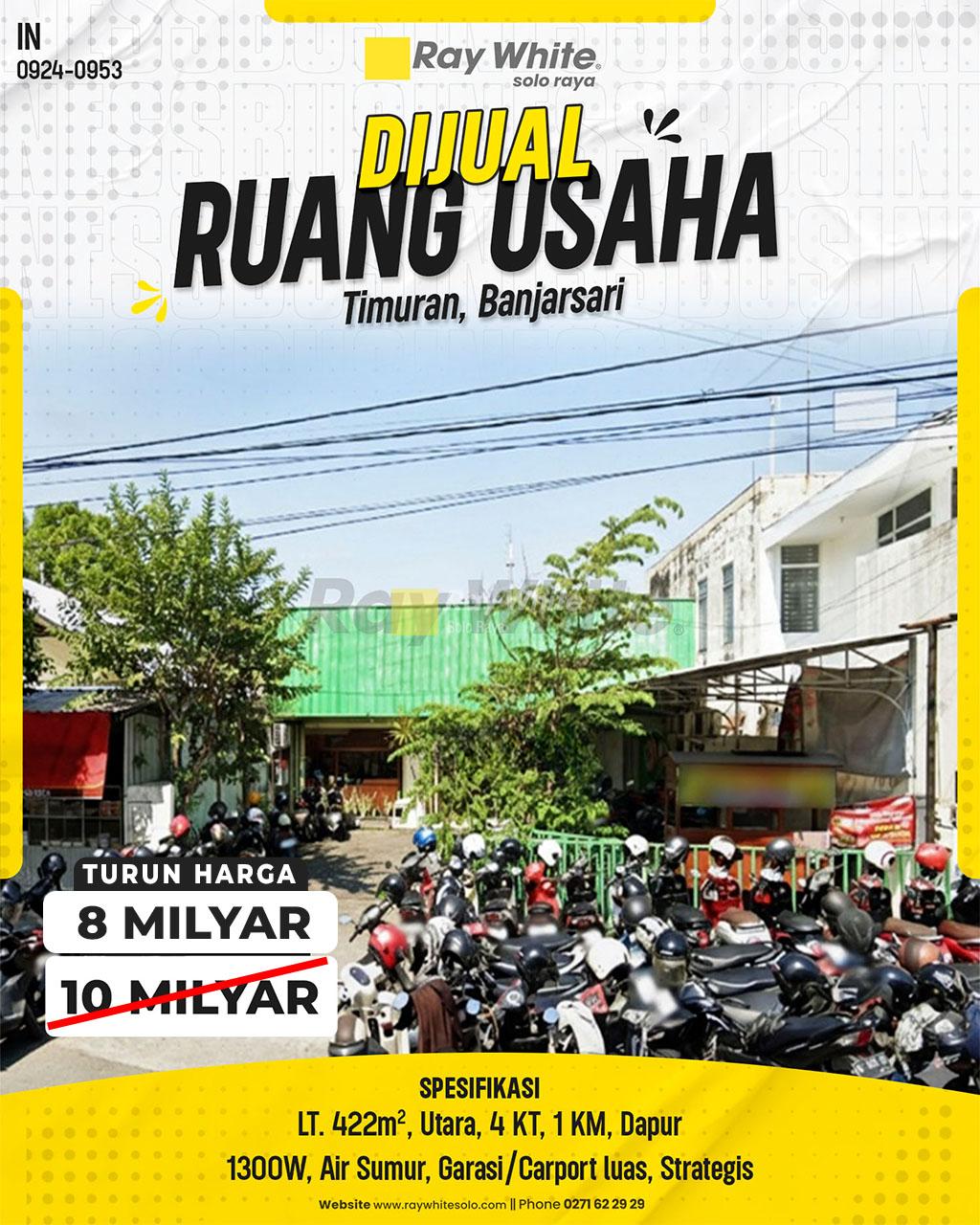 Ruang Usaha Prime Area di Jantung Kota, Jl. Ronggowarsito, Timuran (Area Parkir Luas)