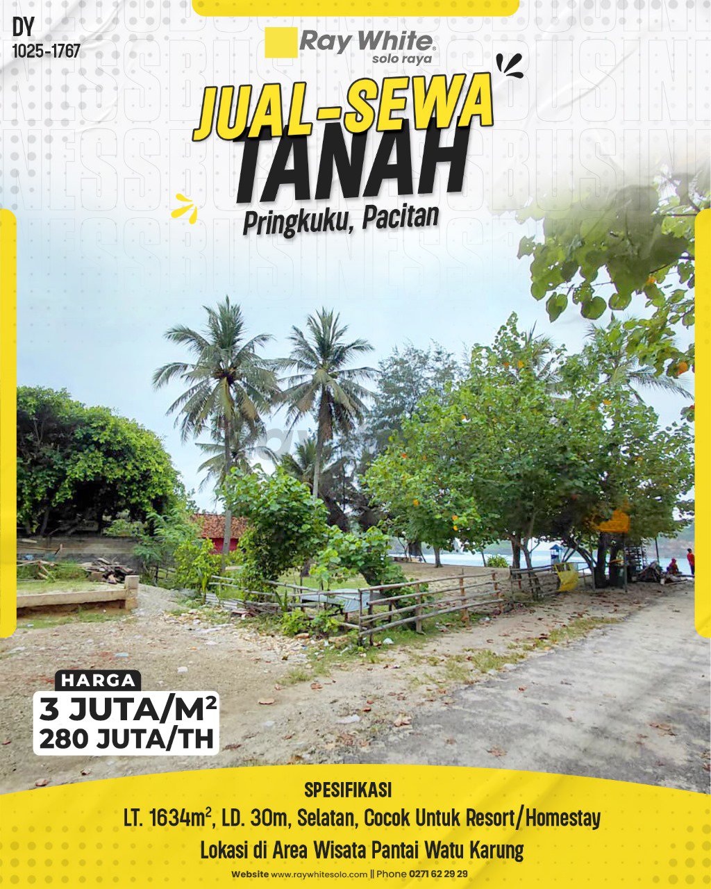 Tanah Jual Sewa Area Wisata Pantai Watu Karung Pacitan