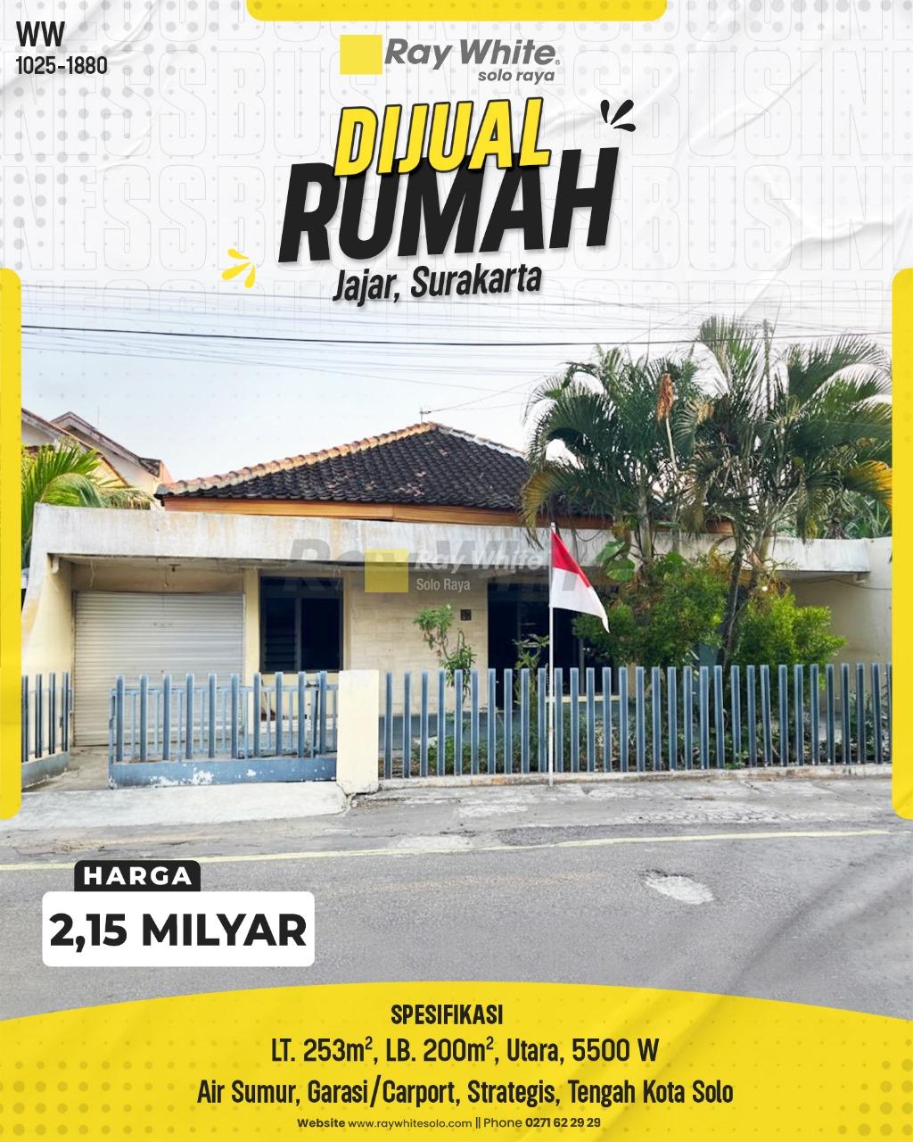 Rumah Dijual di Jajar Laweyan Surakarta, Lokasi Strategis