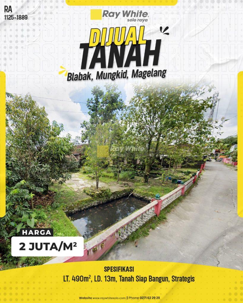 Tanah Pekarangan Strategis Siap Bangun di Blabak, Mungkid, Magelang