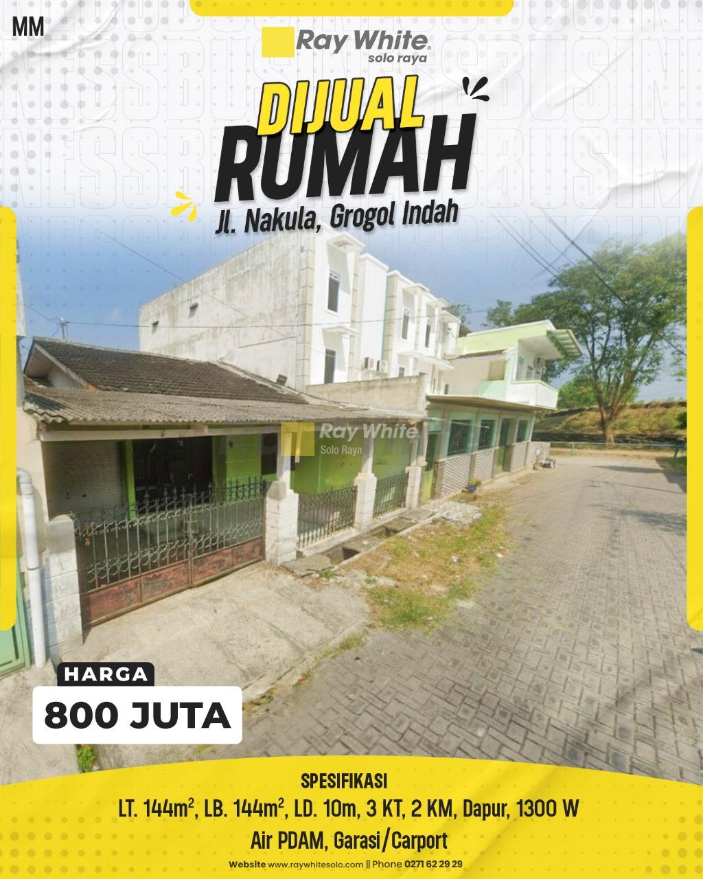 Rumah Strategis di Perumahan Grogol Indah, Sukoharjo (Dekat Solo Baru)