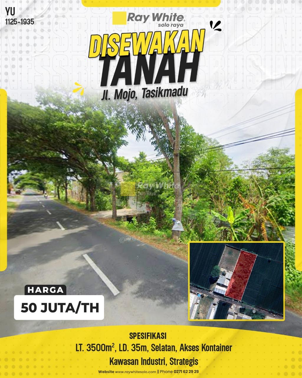 Tanah Industri Luas Akses Kontainer Disewakan di Tasikmadu Karanganyar