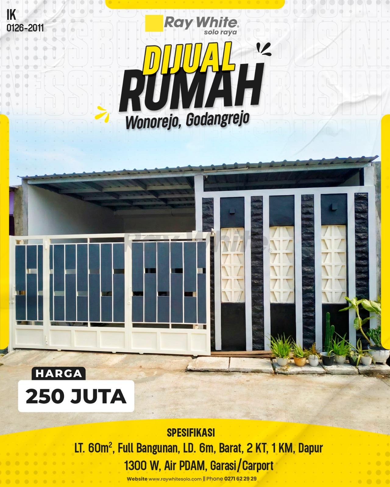 Dijual Rumah Minimalis Murah Cuma 250 Juta di Wonorejo Gondangrejo