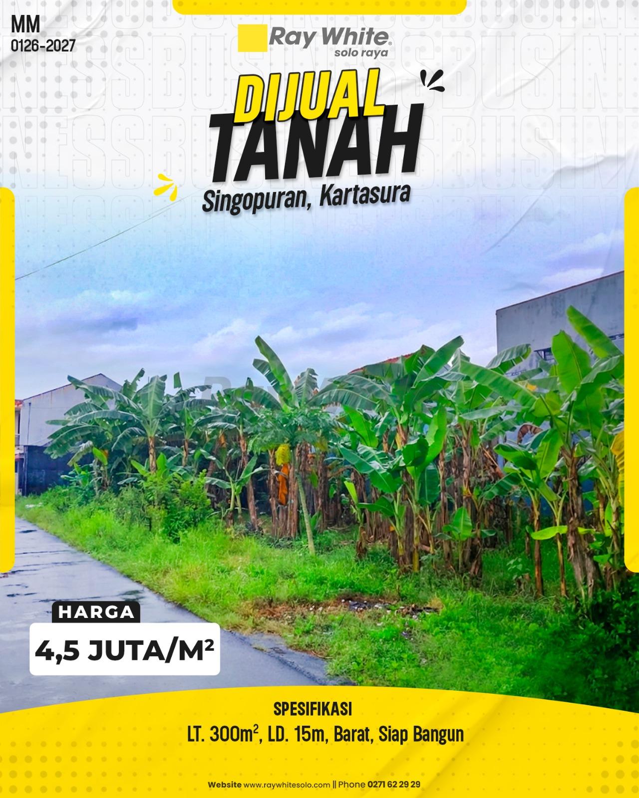 Dijual Tanah Pekarangan Siap Bangun di Kawasan Wikarta Singopuran Kartasura