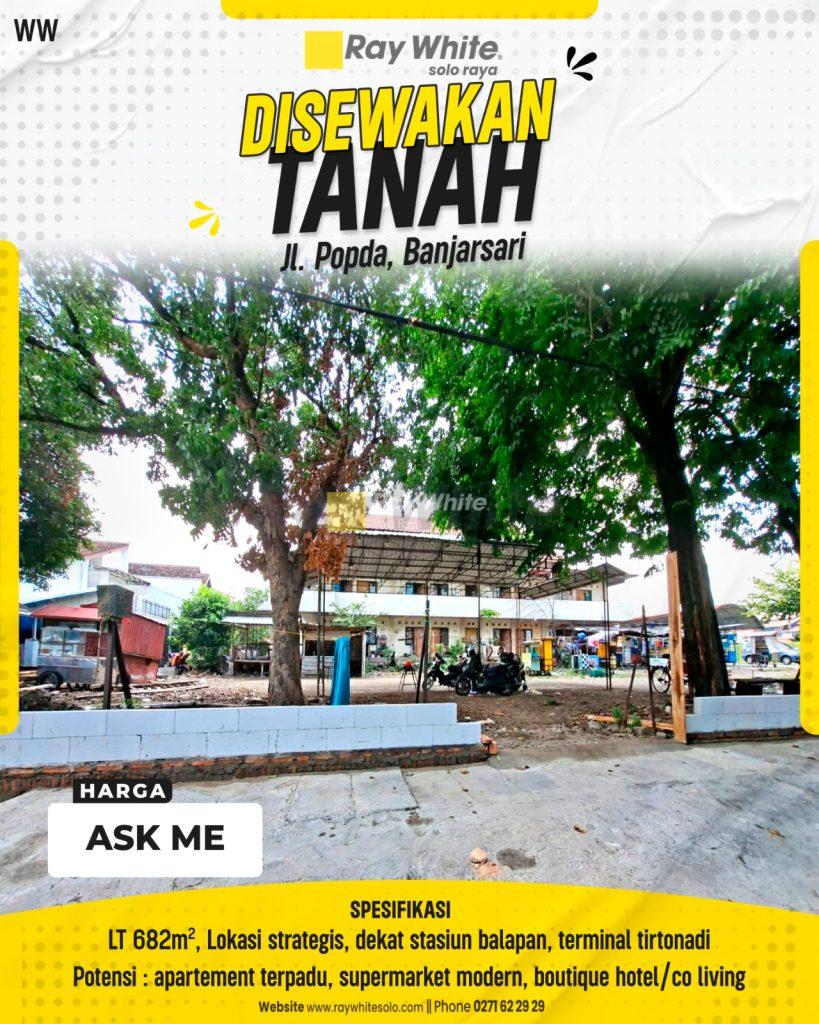 Disewakan Tanah Strategis Dekat Stasiun Balapan & Terminal Tirtonadi