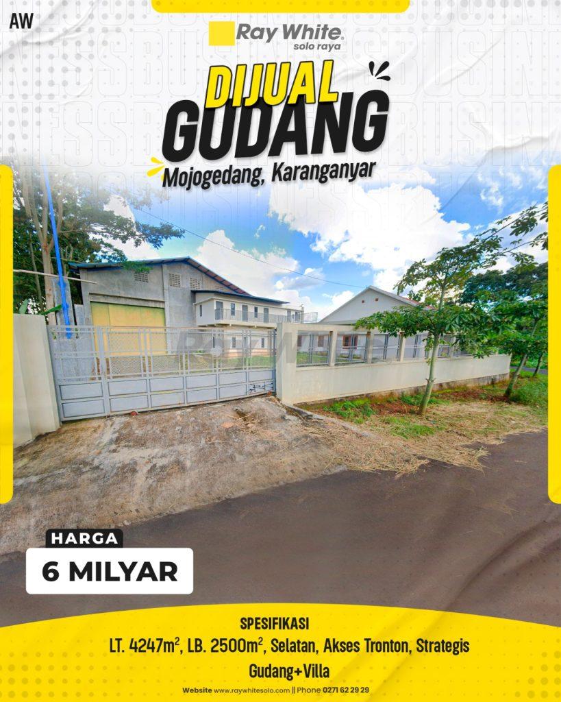 Dijual Gudang Raksasa Plus Villa Eksklusif dengan Akses Tronton di Mojogedang
