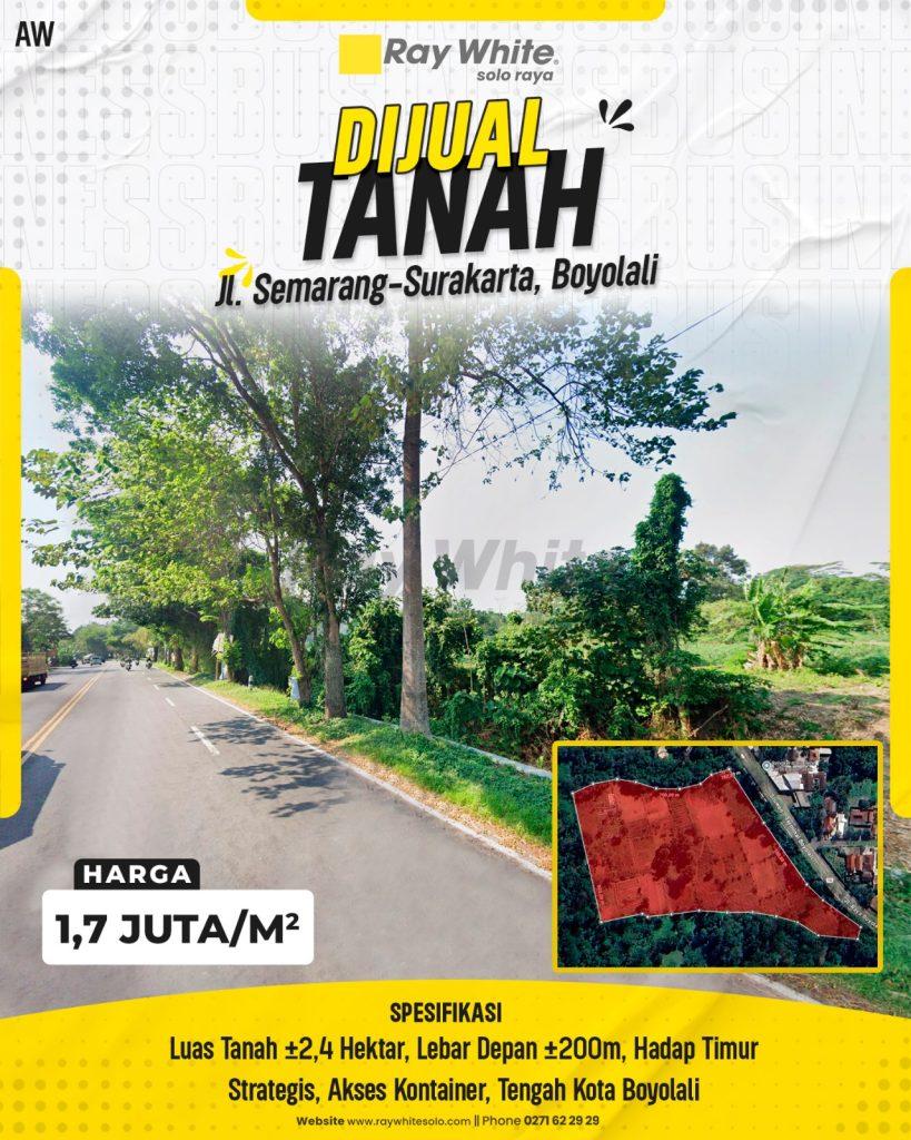 Dijual Tanah Industri Masif 2,4 Hektar Nol Jalan Raya Semarang-Surakarta