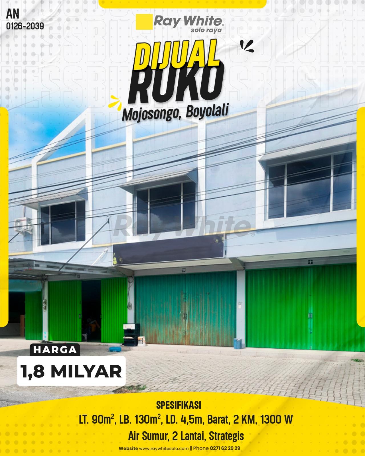 Dijual Ruko 2 Lantai Modern di Jalan Utama Mojosongo Boyolali