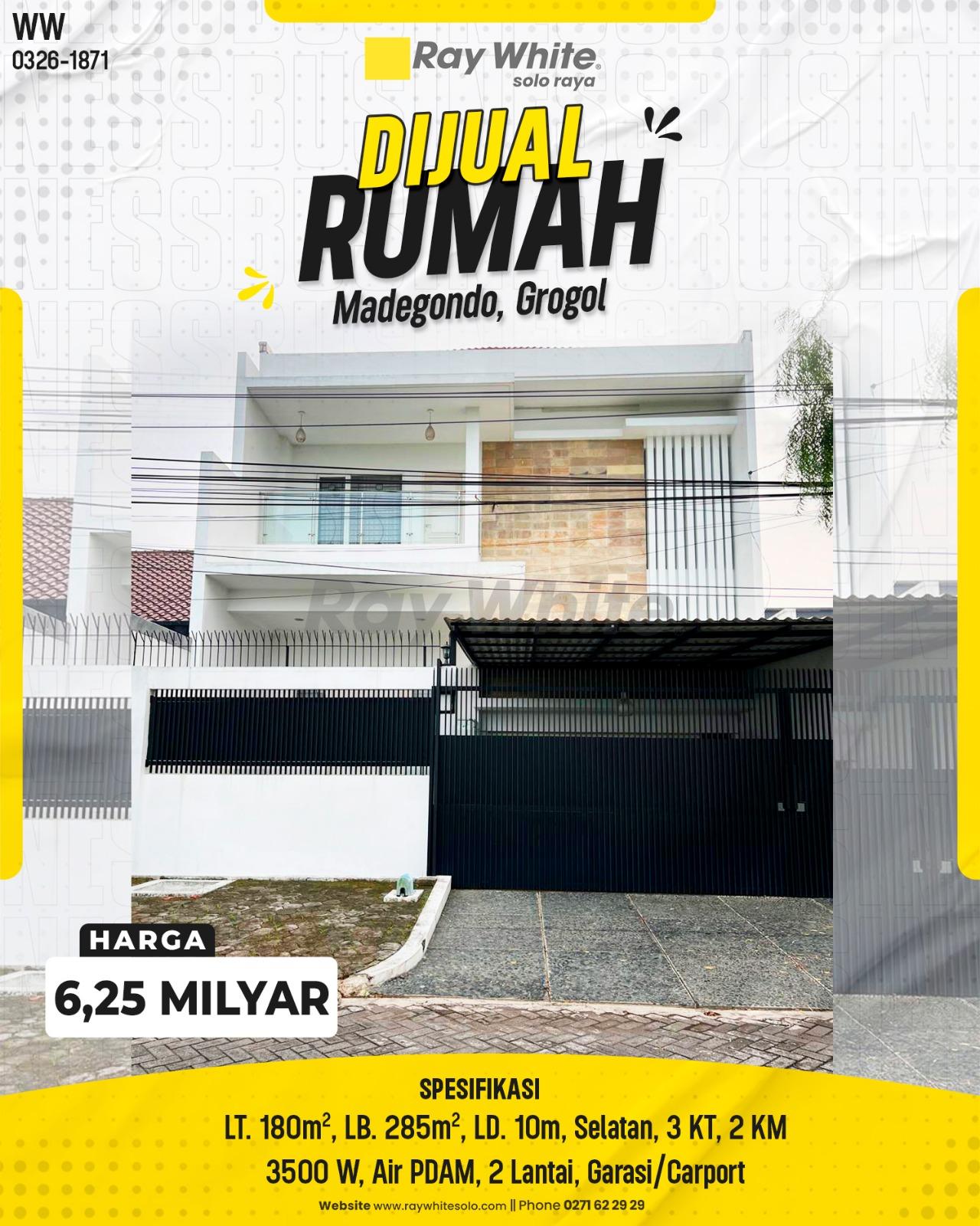 Dijual Rumah Mewah Modern 2 Lantai Fasad Elegan di Madegondo Grogol