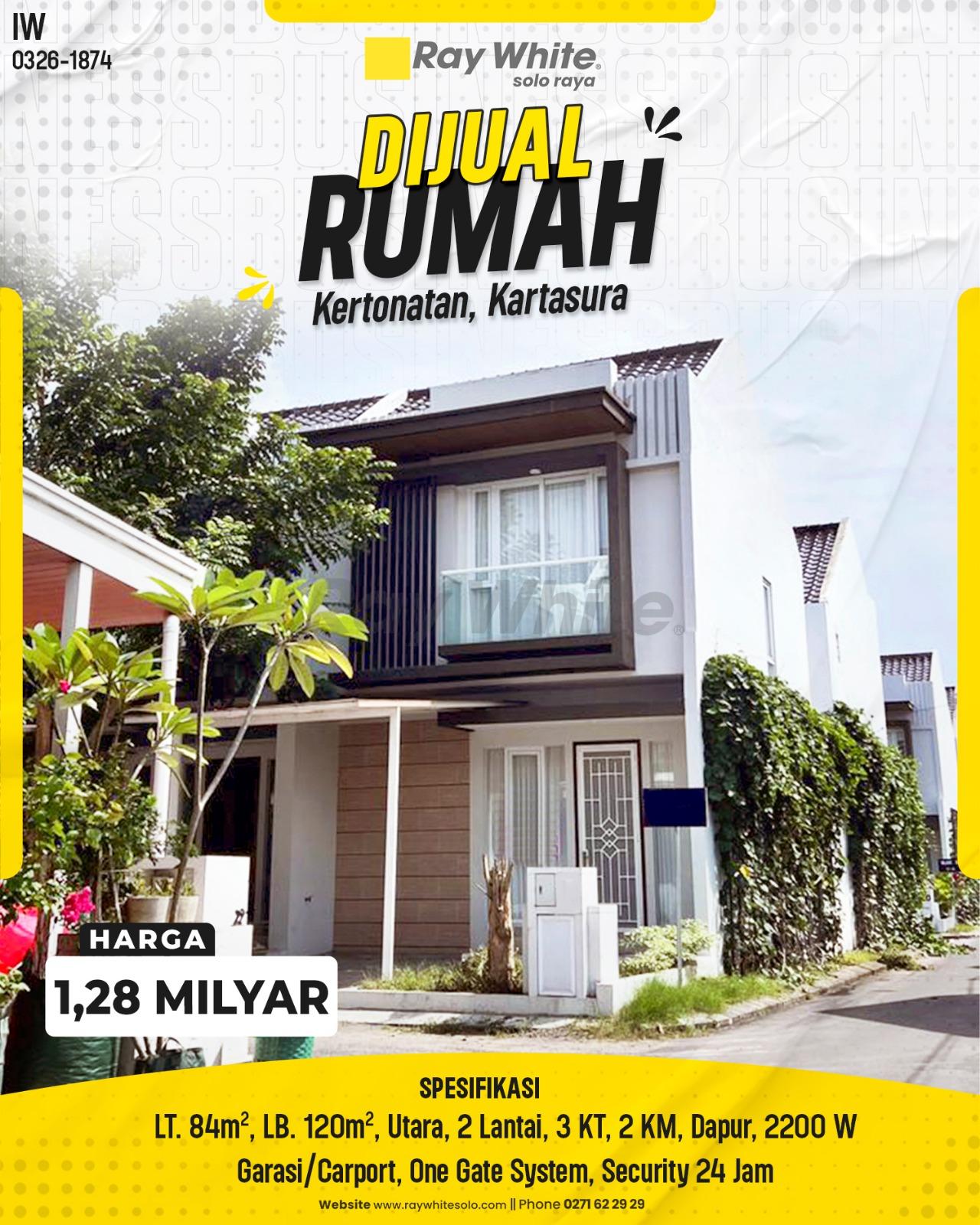 Dijual Rumah Modern 2 Lantai One Gate System Hadap Utara di Kertonatan Kartasura