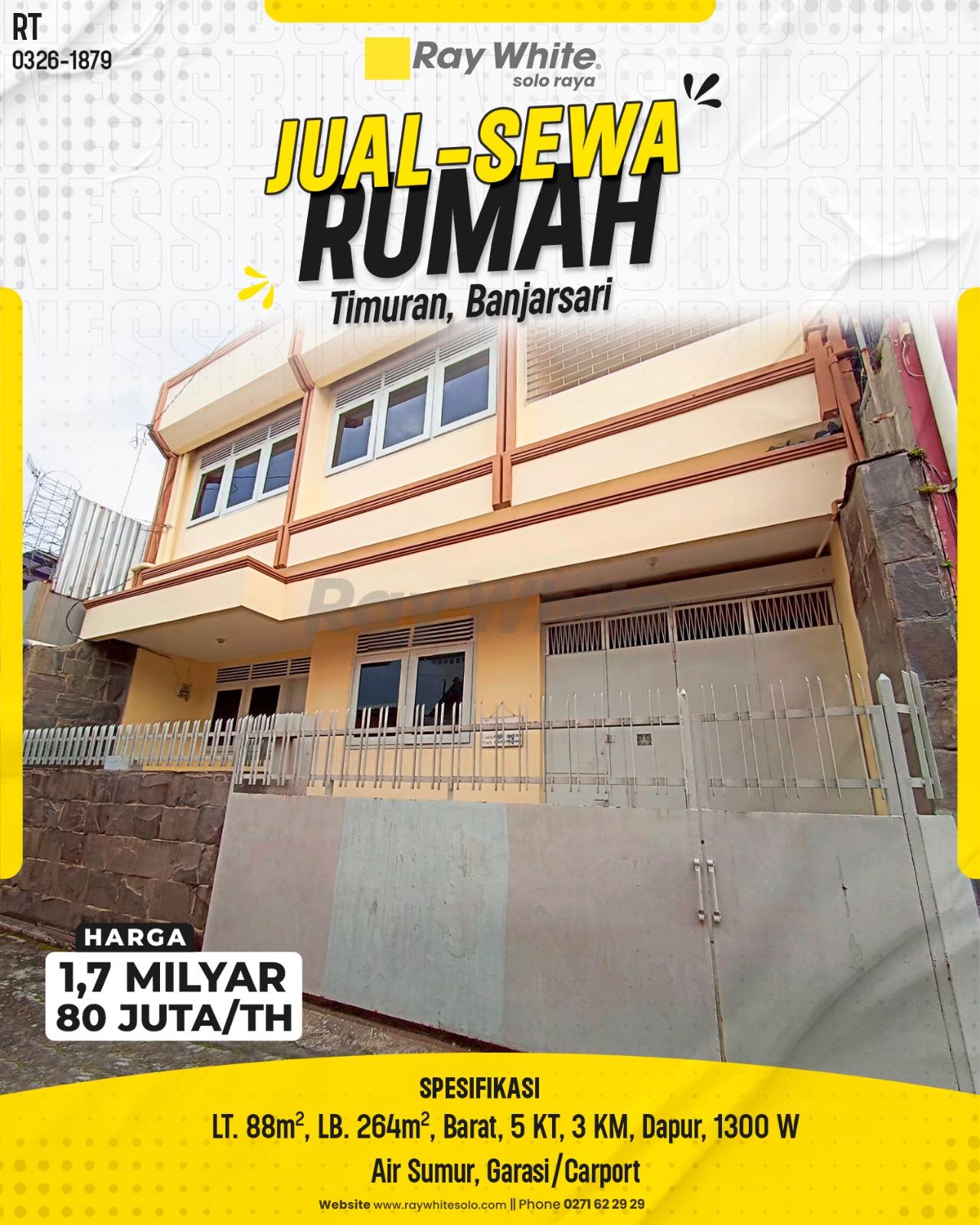 Rumah Strategis 3 Lantai di Timuran Banjarsari Surakarta