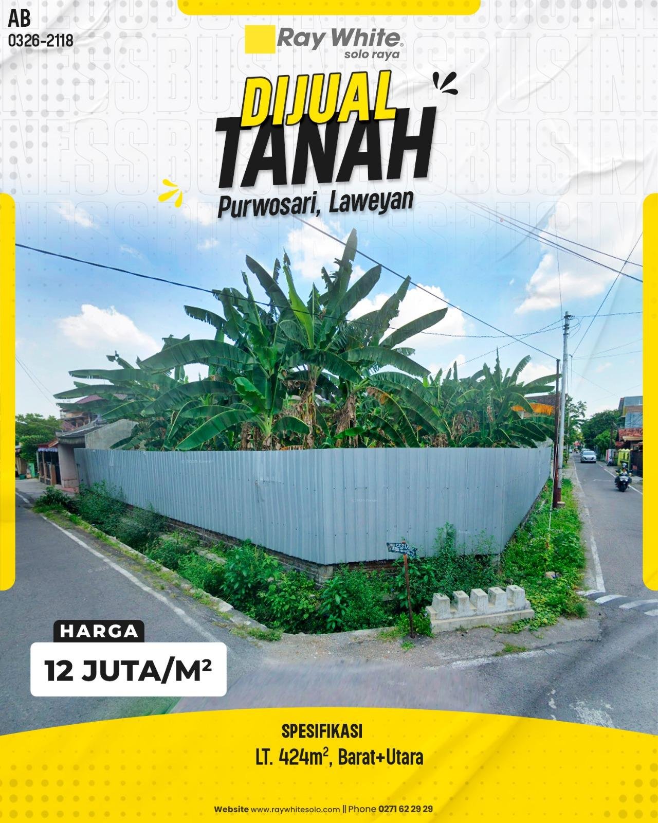 Tanah Hook Strategis Area Premium Purwosari Laweyan Solo