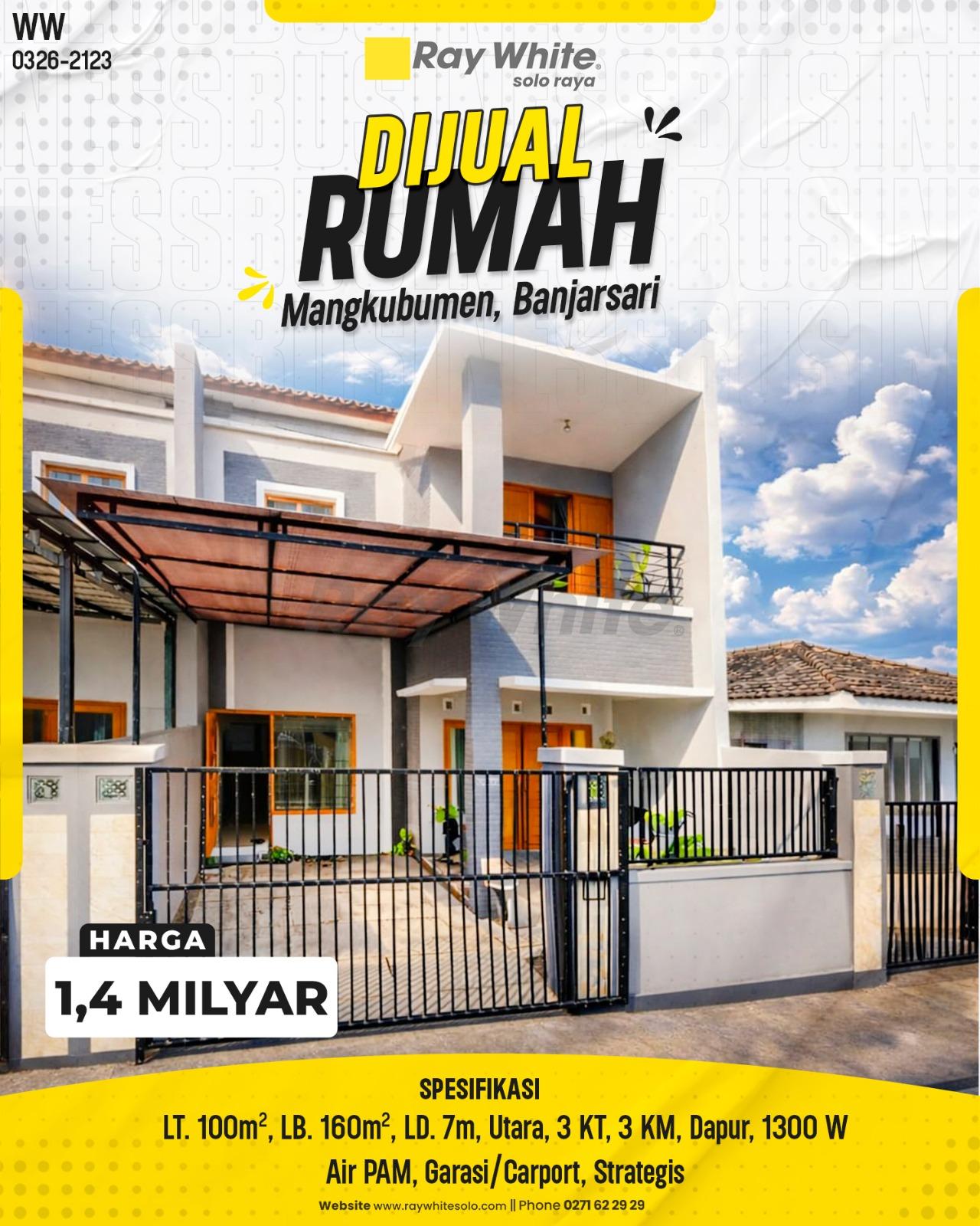 Rumah Modern 2 Lantai Strategis di Turisari Mangkubumen Solo