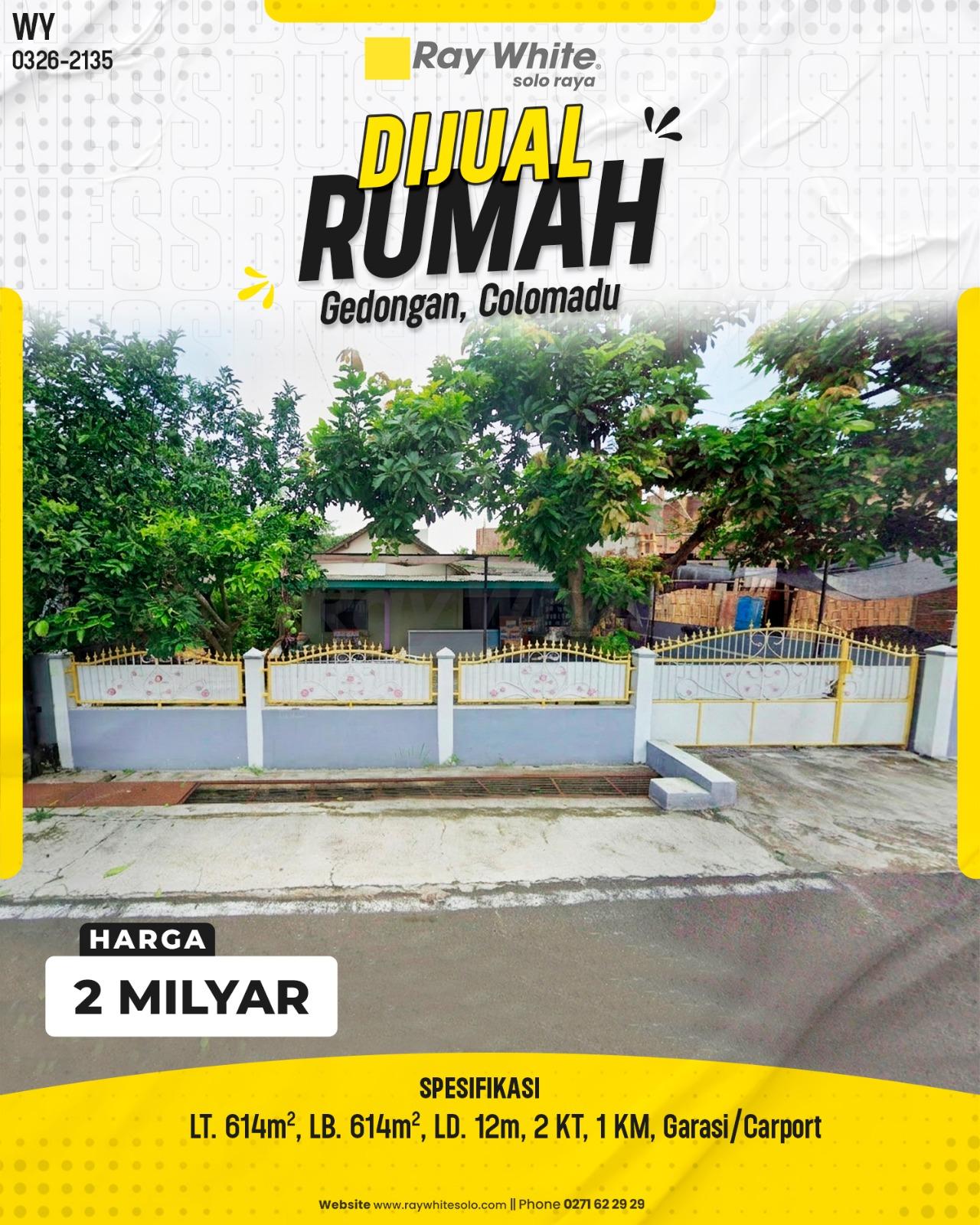 Rumah Luas Strategis di Gedongan Colomadu, Investasi Menjanjikan
