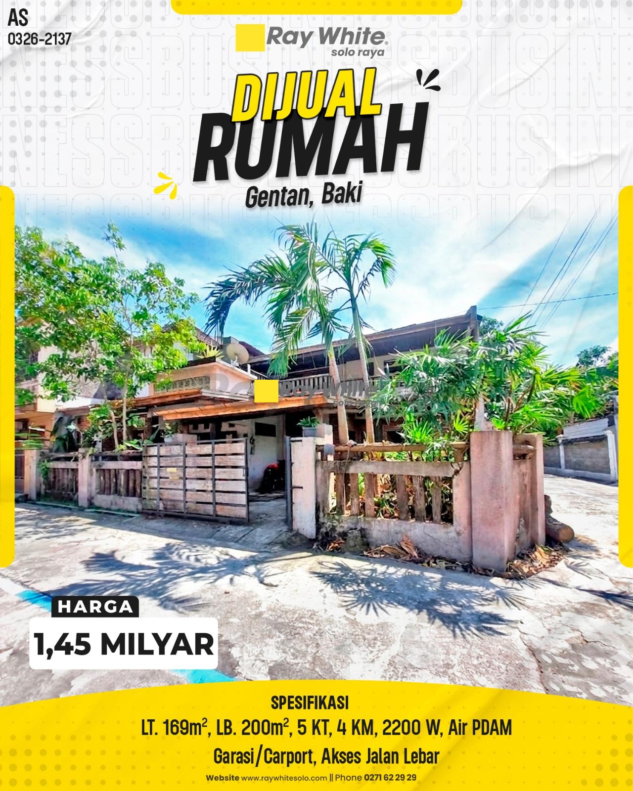 Rumah Luas Strategis di Kawasan Hunian Favorit Gentan Baki