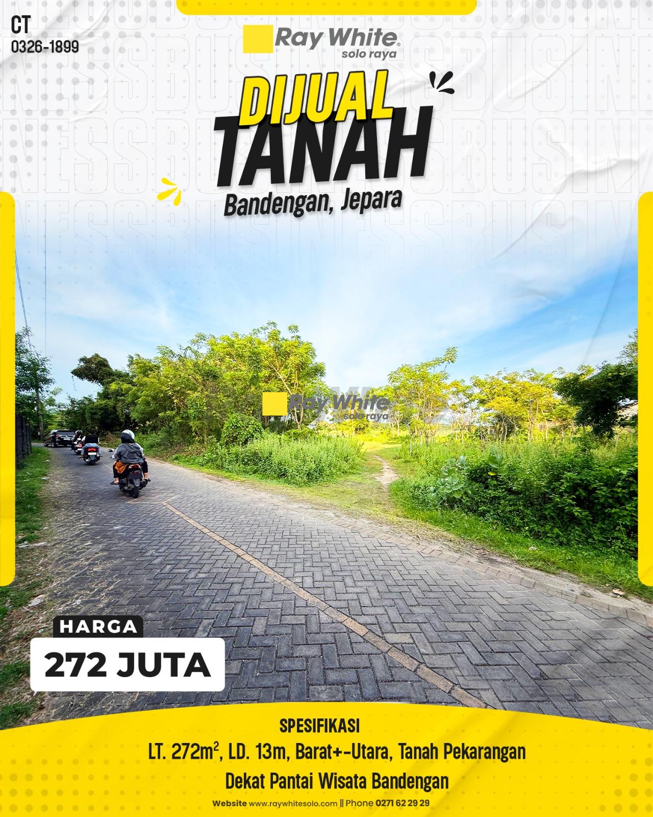Tanah Pekarangan Strategis Selangkah ke Pantai Wisata Bandengan Jepara