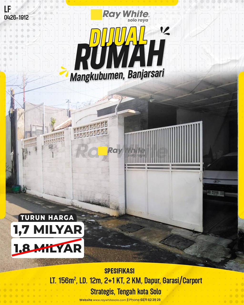 Rumah Eksklusif Mangkubumen Banjarsari, Lokasi “Ring 1” Tengah Kota Solo dengan Lebar Depan 12 Meter
