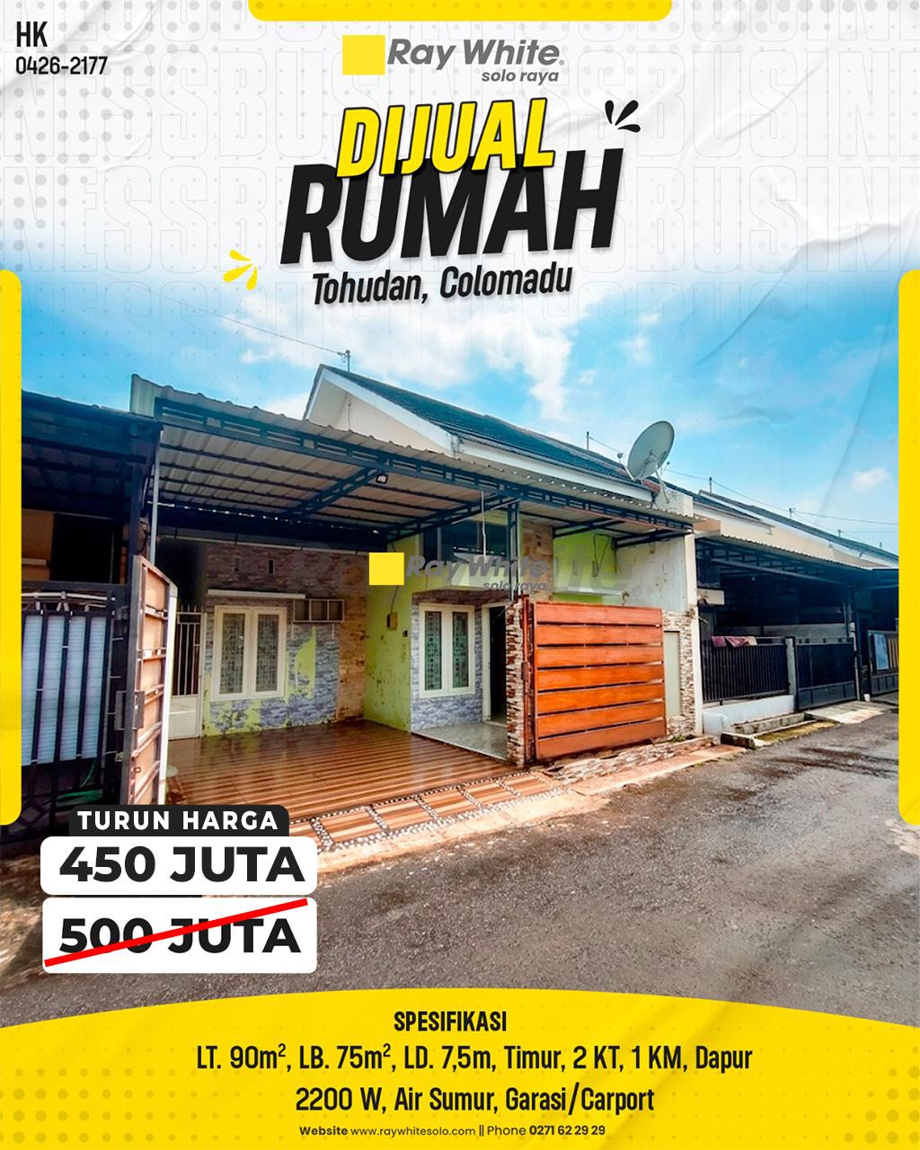 Rumah Cantik Siap Huni di Tohudan Colomadu, Lokasi Strategis Dekat Bandara & Gerbang Tol