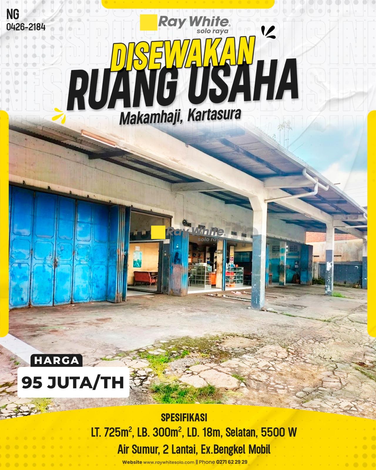 Disewakan Ruang Usaha Strategis Makamhaji Kartasura, Eks Bengkel Mobil dengan Lahan Parkir Masif