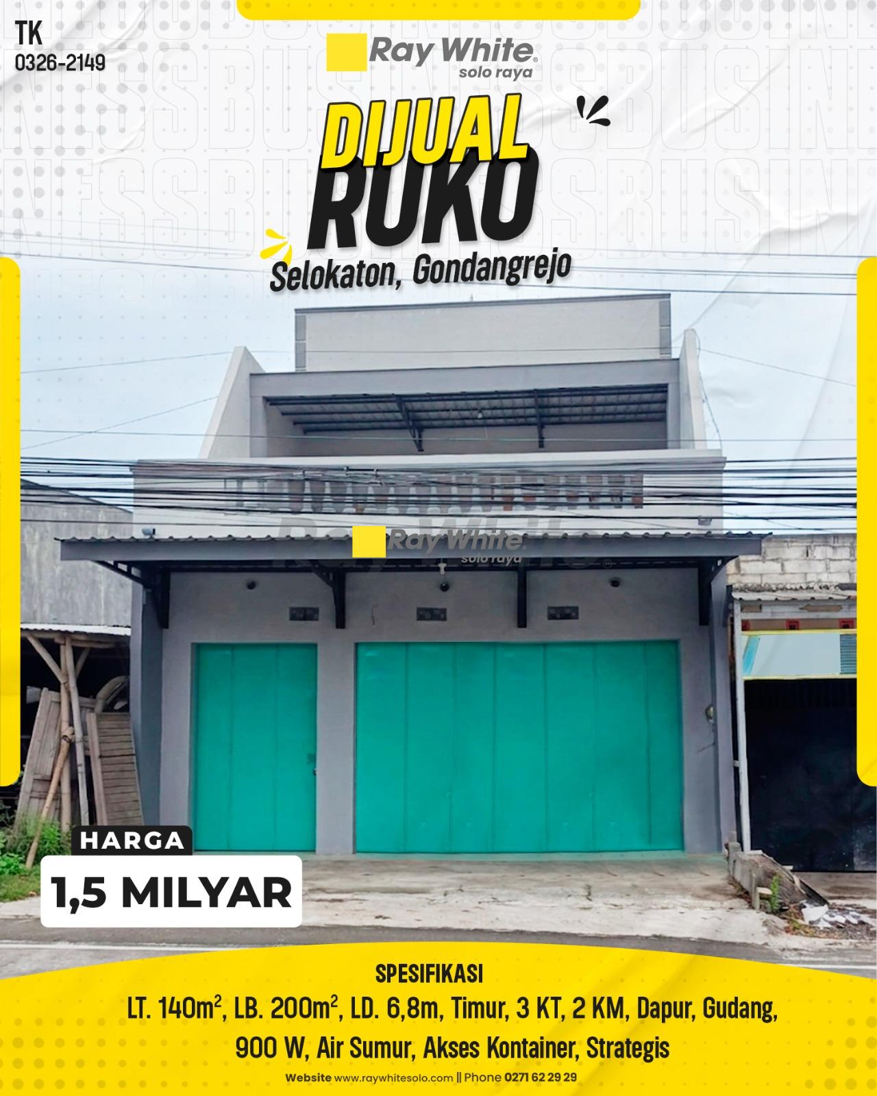 Ruko Strategis Akses Kontainer di Selokaton Gondangrejo, Jalur Utama Solo-Purwodadi