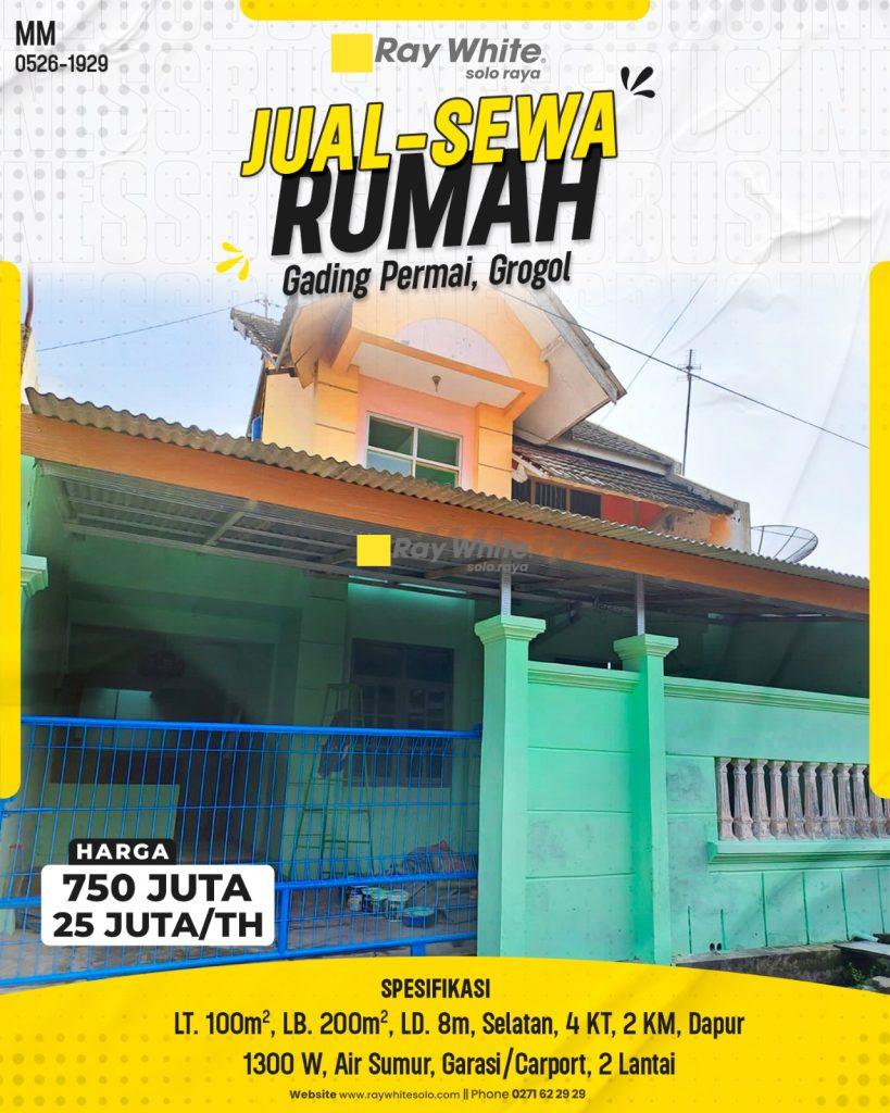 Tersedia Jual & Sewa: Rumah Nyaman Fasad 8m dengan Keamanan One Gate System di Gading Permai Grogol