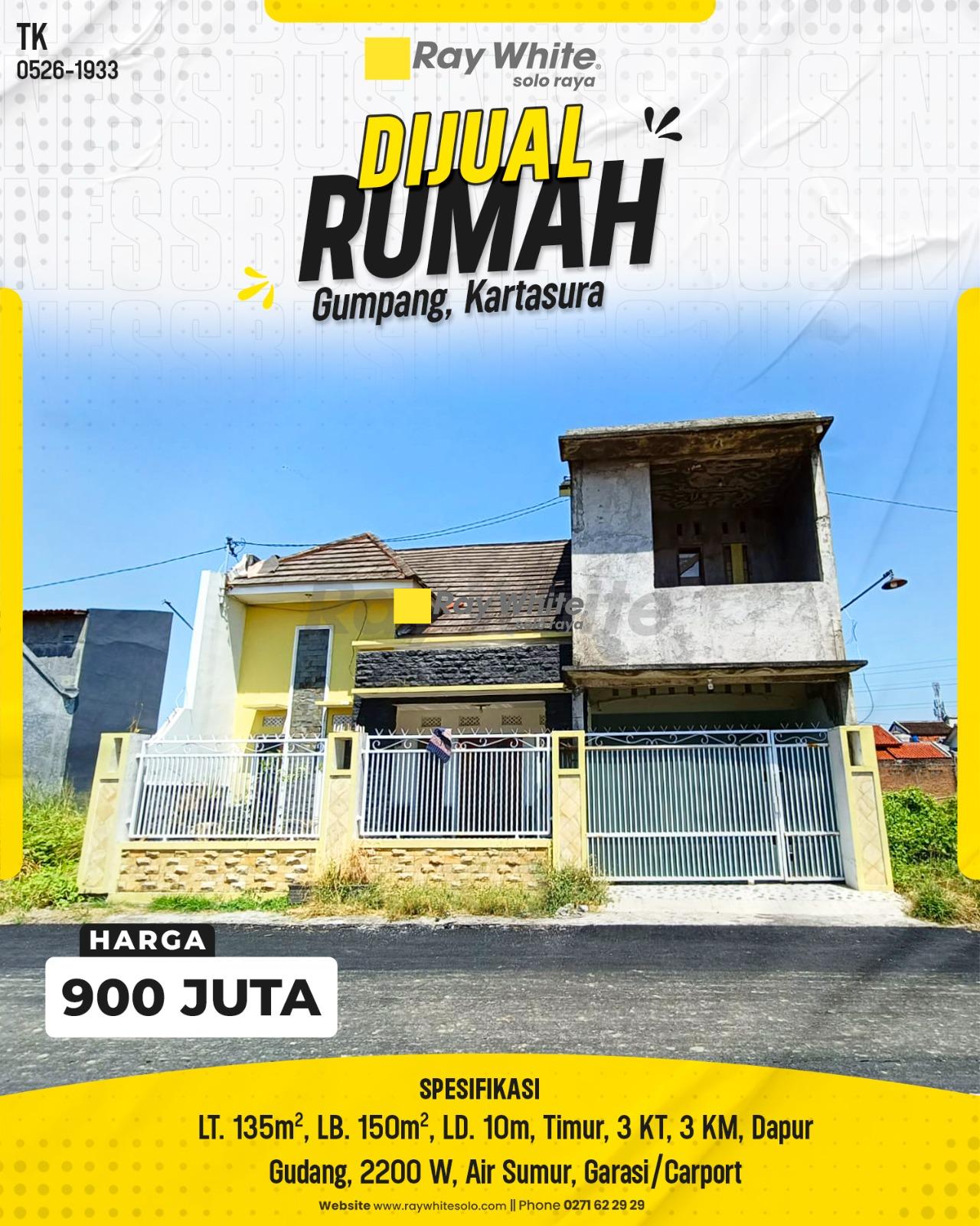 Rumah Dijual di Gumpang Kartasura Dekat Kampus UMS Strategis