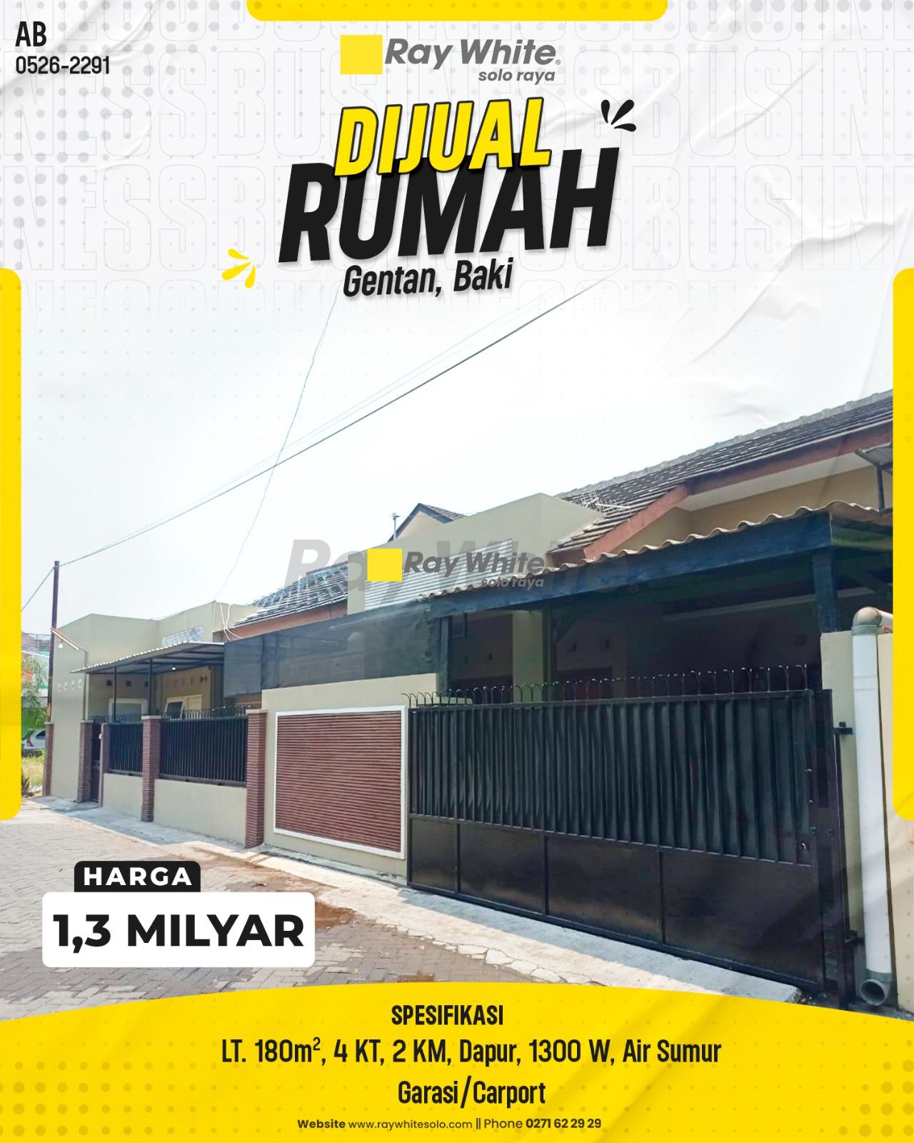 Rumah Dijual di Gentan Baki Sukoharjo Jetis Permai Strategis Luas