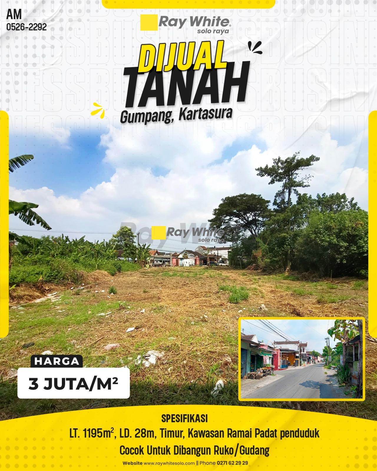 Tanah Dijual di Gumpang Kartasura Solo Cocok Ruko Gudang Luas