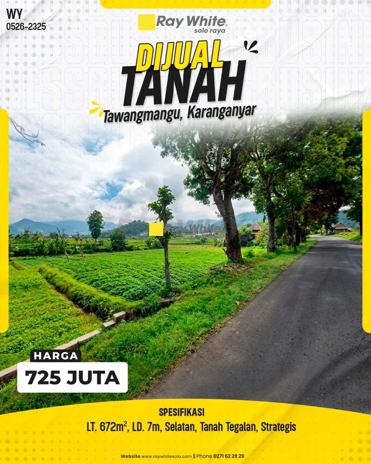 Tanah Tegalan Dijual di Tawangmangu Karanganyar View Gunung Cantik Strategis