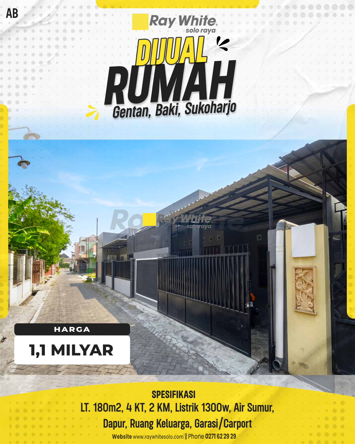 Rumah Dijual di Gentan Baki Sukoharjo Jetis Permai Strategis Luas