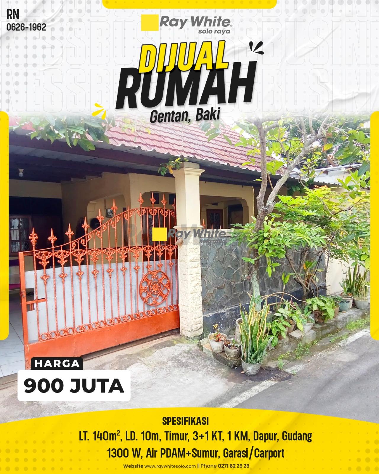 Rumah Tinggal Nyaman Strategis Siap Huni di Perumahan Griya Yasa Gentan Baki Sukoharjo