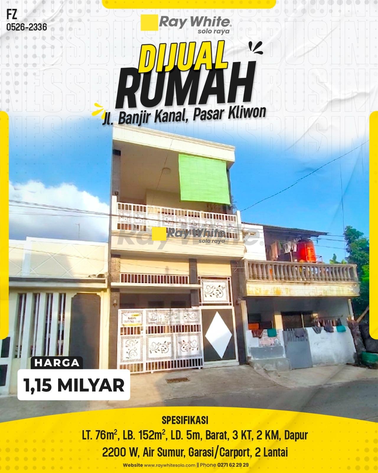 Rumah Minimalis 2 Lantai di Pasar Kliwon Solo Strategis Siap Huni