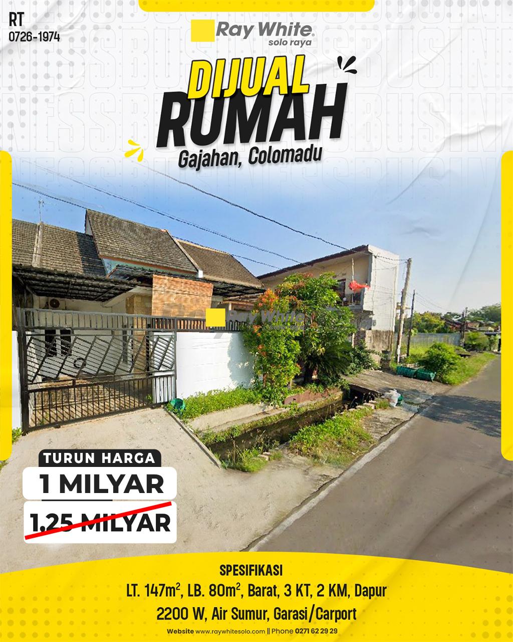 Dijual Rumah Minimalis Siap Huni Nyaman di Ideal Residence Gajahan Colomadu Karanganyar