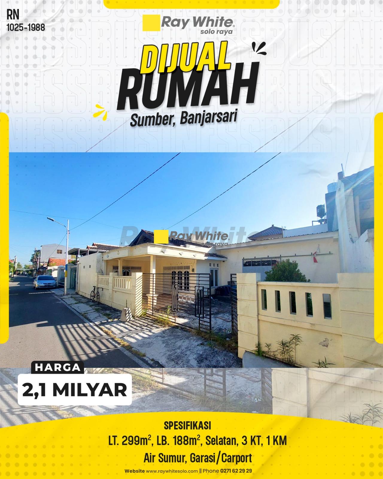 Rumah Luas Strategis Halaman Nyaman Siap Huni di Sumber Banjarsari Surakarta